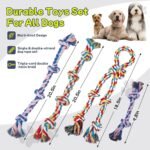 Rocfish 4 Pack Dog Rope Toys for Aggressive Chewers, Tough Tug of War Dog Toys for Large, Medium & Small Dogs, 100% Cotton Teeth Cleaning Chew Toys (Multicolour02, 04) - Image 2