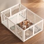 Rossny 12-Panel Indoor Dog Puppy Playpen with Divider, Potty + Play Zone