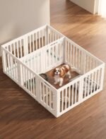 Rossny 12-Panel Indoor Dog Puppy Playpen with Divider, Potty + Play Zone