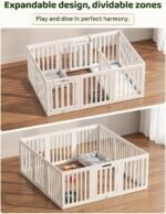 Rossny 12-Panel Indoor Dog Puppy Playpen with Divider, Potty + Play Zone - Image 2