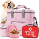 Rubyloo Pet Travel Bundle – Original Doggy Bag (Lt Pink) + Vet-Approved Pet First Aid Kit for Dogs & Cats