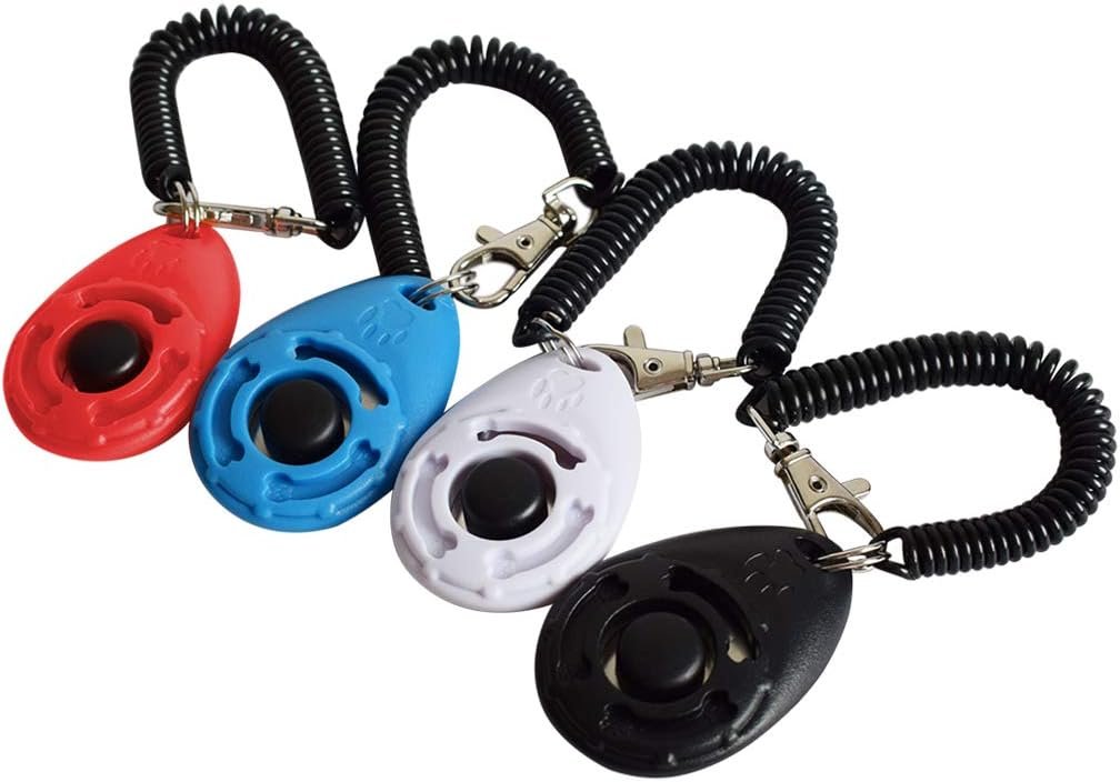 Ruconla- 4 Pack Dog Training Clicker with Wrist Strap, Pet Training Clicker Set Ruconla- 4 Pack Dog Training Clicker with Wrist Strap, Pet Training Clicker Set