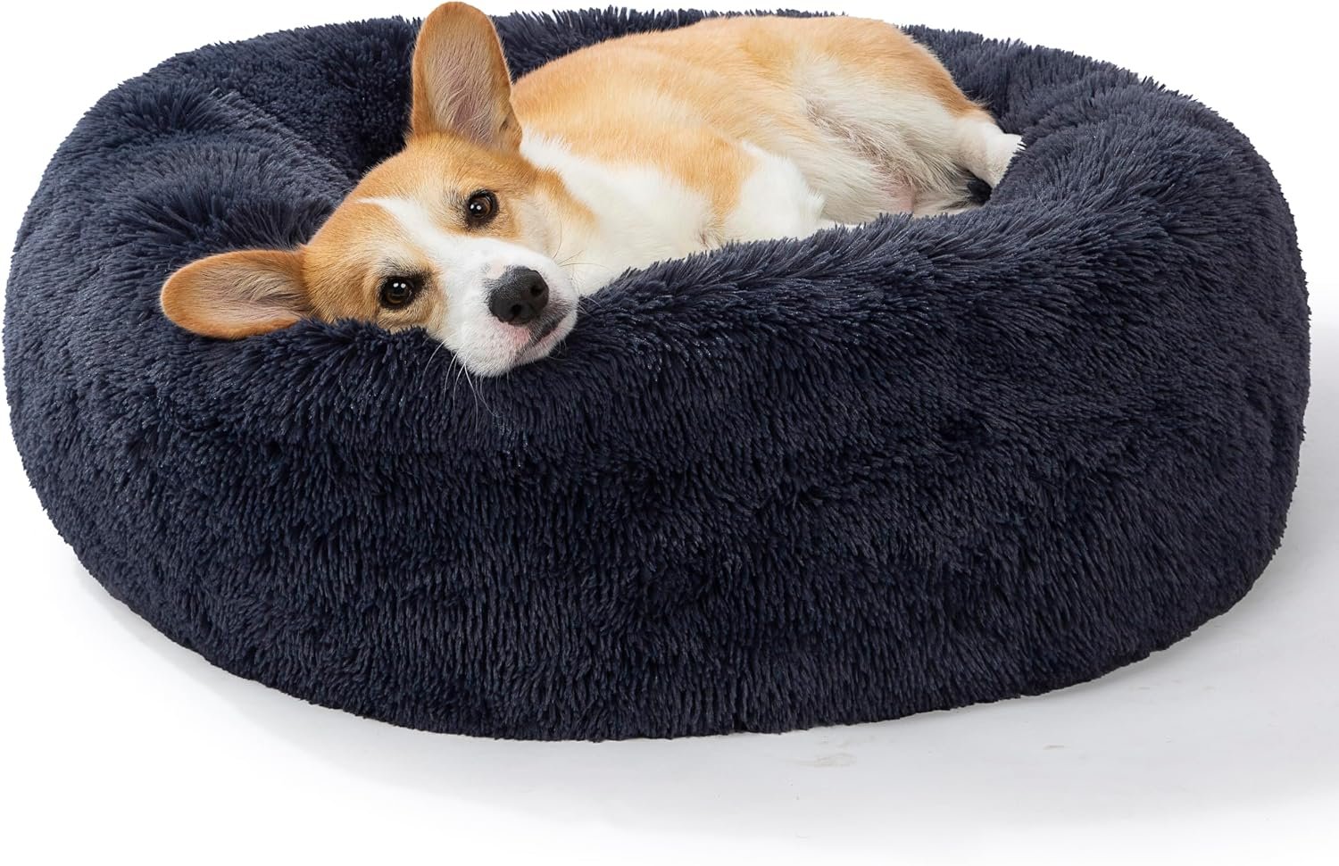 SAVFOX 30 inches Calming Donut Dog Bed – 3X Durable Plush Faux Fur, Machine Washable & Non-Slip, Fits up to 45 lbs, Dark Grey SAVFOX 30 inches Calming Donut Dog Bed – 3X Durable Plush Faux Fur, Machine Washable & Non-Slip, Fits up to 45 lbs, Dark Grey