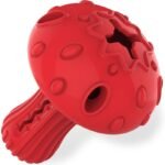 SCHITEC Dog Chew Toy for Large & Medium Dogs, Rubber Treat Dispensing Toy for Aggressive Chewers, Interactive Slow Feeder Tough Puzzle Toys Teeth Cleaning