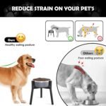 SHAINFUN Adjustable Dog Bowl Stand, Tall Elevated Feeder for 7-10.6" Bowls, Metal Single Raised Holder, 11" Tall (Bowl Not Included) - Image 2