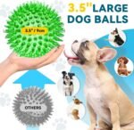 SHARLOVY 3.5” Large Dog Toys Ball, 6 Pack Squeaky Toys, Durable Spiky Ball - Image 2