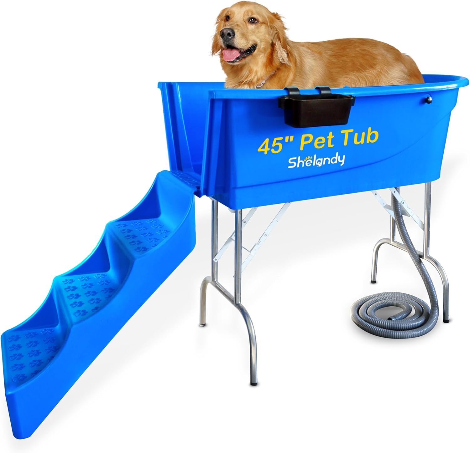 SHELANDY 45″ Pet Grooming Bathtub Dog Wash Station | Heavy Duty Bathing Tub (Bathtub & Stairs Combo) SHELANDY 45″ Pet Grooming Bathtub Dog Wash Station | Heavy Duty Bathing Tub (Bathtub & Stairs Combo)