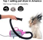 SHELANDY Groomer Partner Pet Hair Force Dryer Dog Grooming Blower with Heater (Pink) - Image 2
