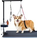 SHELANDY Pet Grooming arm with clamp for Large and Small Dogs - 35 inch Height Adjustable and Free Two No Sit Haunch Holder,Black