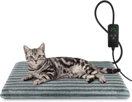 SHU UFANRO Pet Heating Pad, Adjustable Temperature with Timer, 18″ x 16″