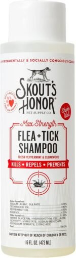 SKOUT'S HONOR Natural Flea and Tick Shampoo for Dogs, 16 oz