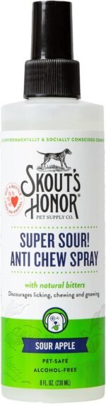SKOUT'S HONOR Super Sour! Anti Chew Spray for Dogs and Puppies, 8 oz