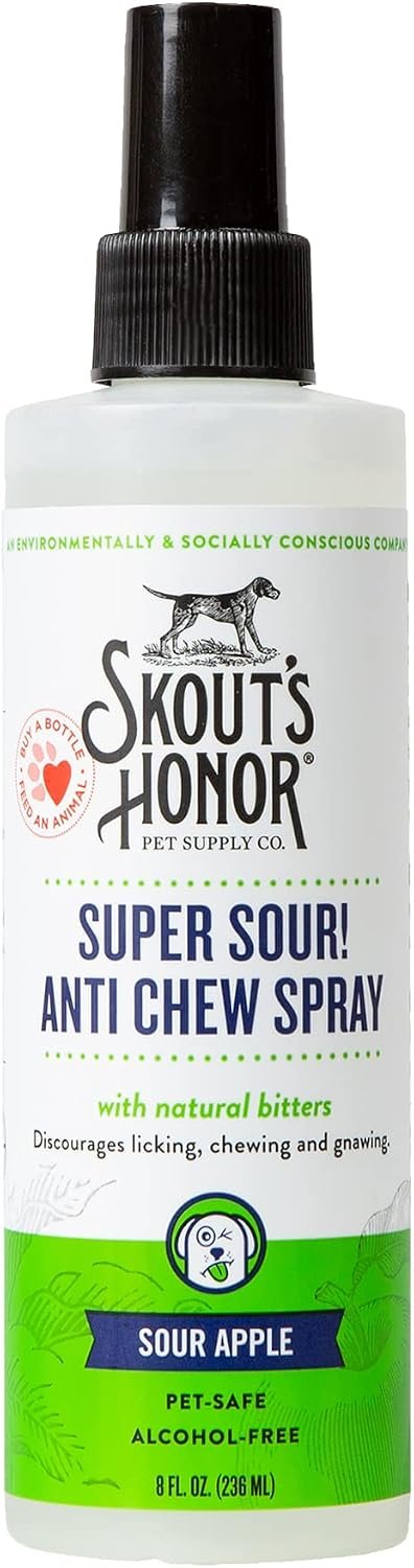 SKOUT’S HONOR Super Sour! Anti Chew Spray for Dogs and Puppies, 8 oz