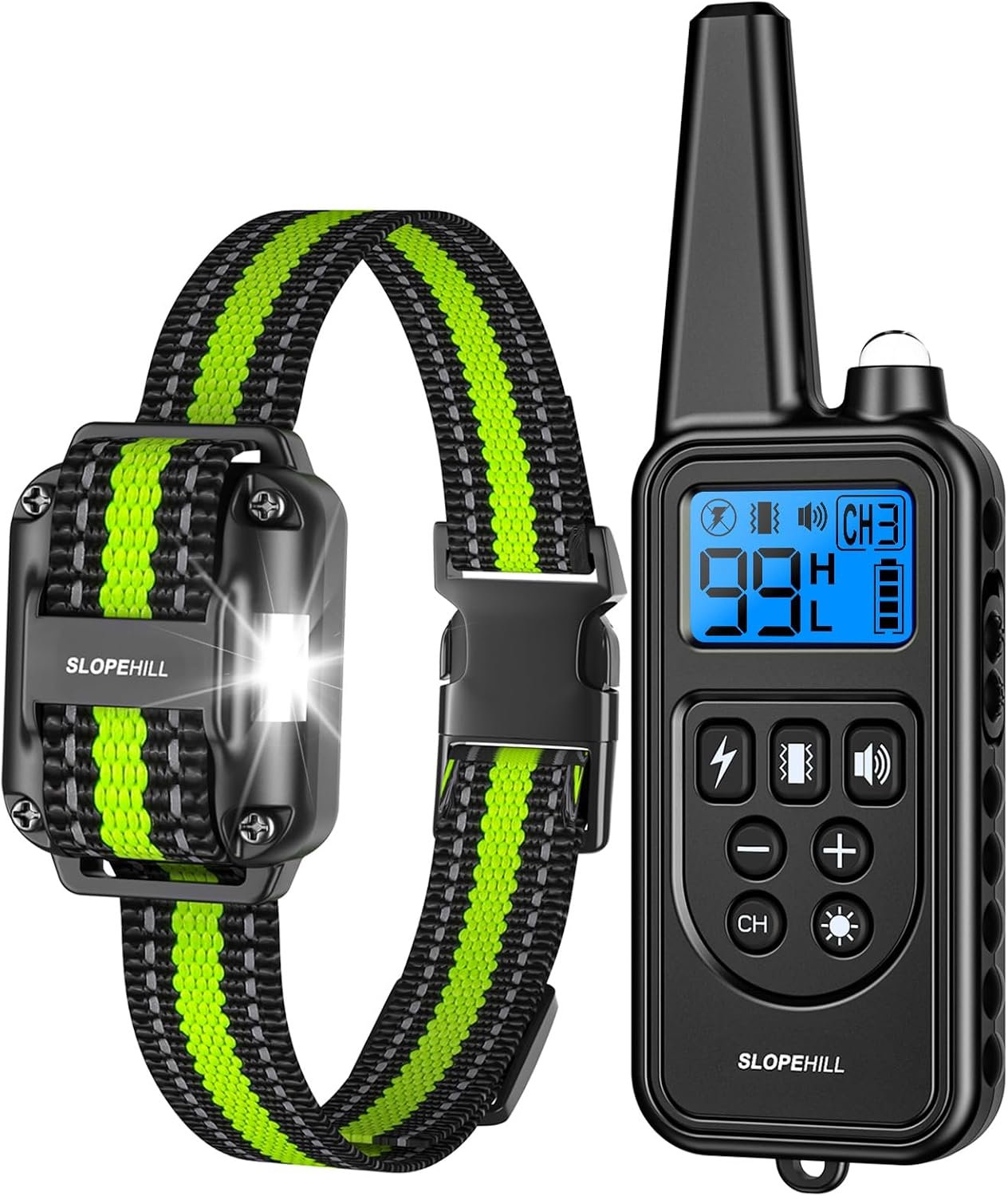 SLOPEHILL Dog Training Collar,4200FT Shock Collar for Dogs 8-140lbs,Green SLOPEHILL Dog Training Collar,4200FT Shock Collar for Dogs 8-140lbs,Green
