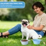 SLSON Collapsible Dog Bowl Silicone, 2Pack Macaron Color Pet Travel Bowls - Image 2