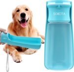 SOICTA Portable Dog Small Animals Water Bottle for Walking 19 OZ or 12 OZ Pet Water Bottles for Puppy Medium Large Dogs Little Animals Water Dispenser Dog Small Animals Water Bowl