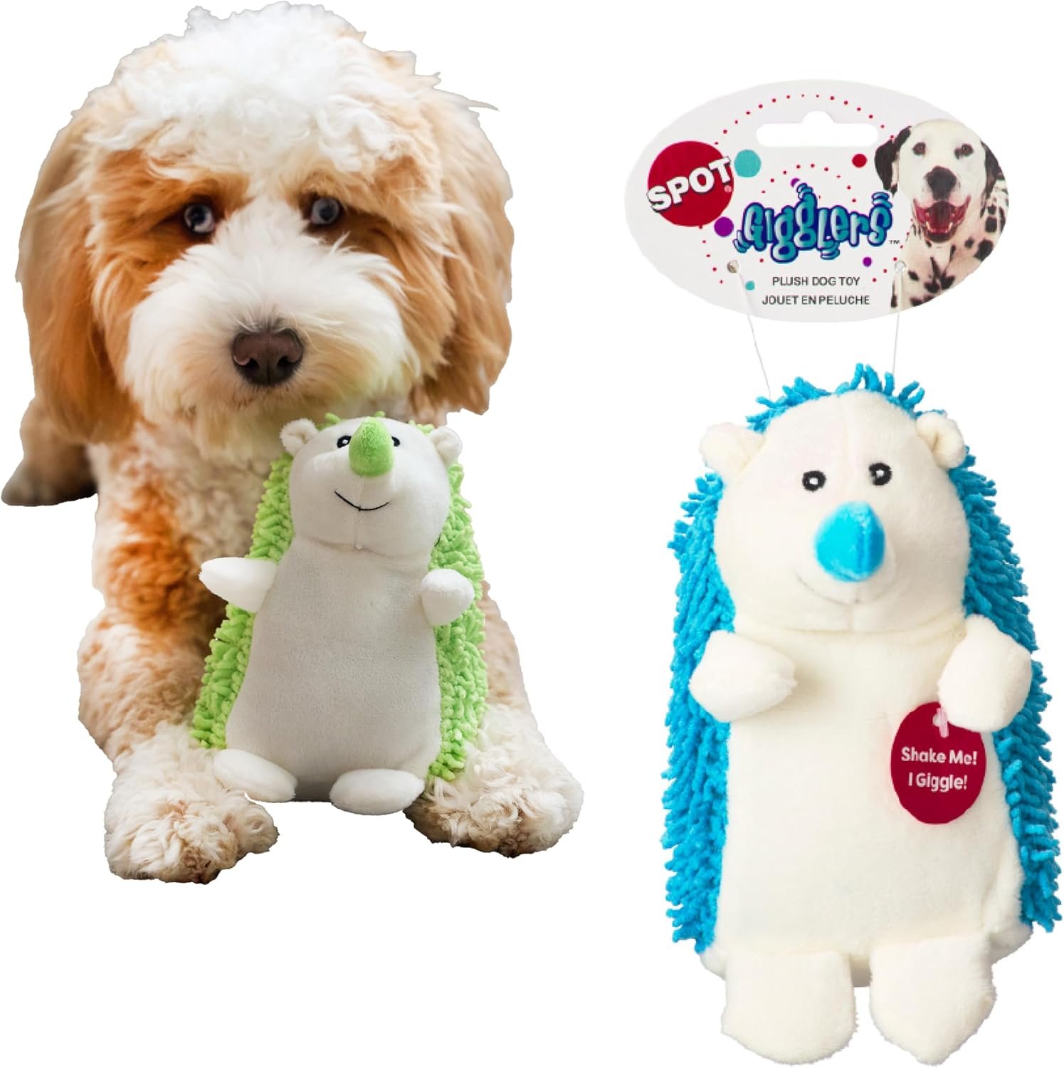 SPOT Gigglers Hedgehog Dog Toy with Giggle Sound | Textured, Plush Shake and Wiggle Hedgehog Giggle Toy for Small and Medium Dog Breeds, Assorted Colors SPOT Gigglers Hedgehog Dog Toy with Giggle Sound | Textured, Plush Shake and Wiggle Hedgehog Giggle Toy for Small and Medium Dog Breeds, Assorted Colors
