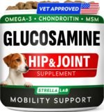 STRELLALAB Advanced Glucosamine for Dogs, Chondroitin MSM Joint Supplement