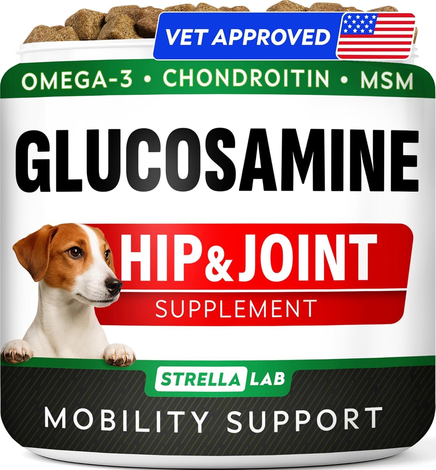 STRELLALAB Advanced Glucosamine for Dogs, Chondroitin MSM Joint Supplement STRELLALAB Advanced Glucosamine for Dogs, Chondroitin MSM Joint Supplement