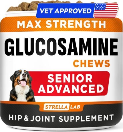 STRELLALAB Advanced Glucosamine for Senior Dogs, Chondroitin Joint Support