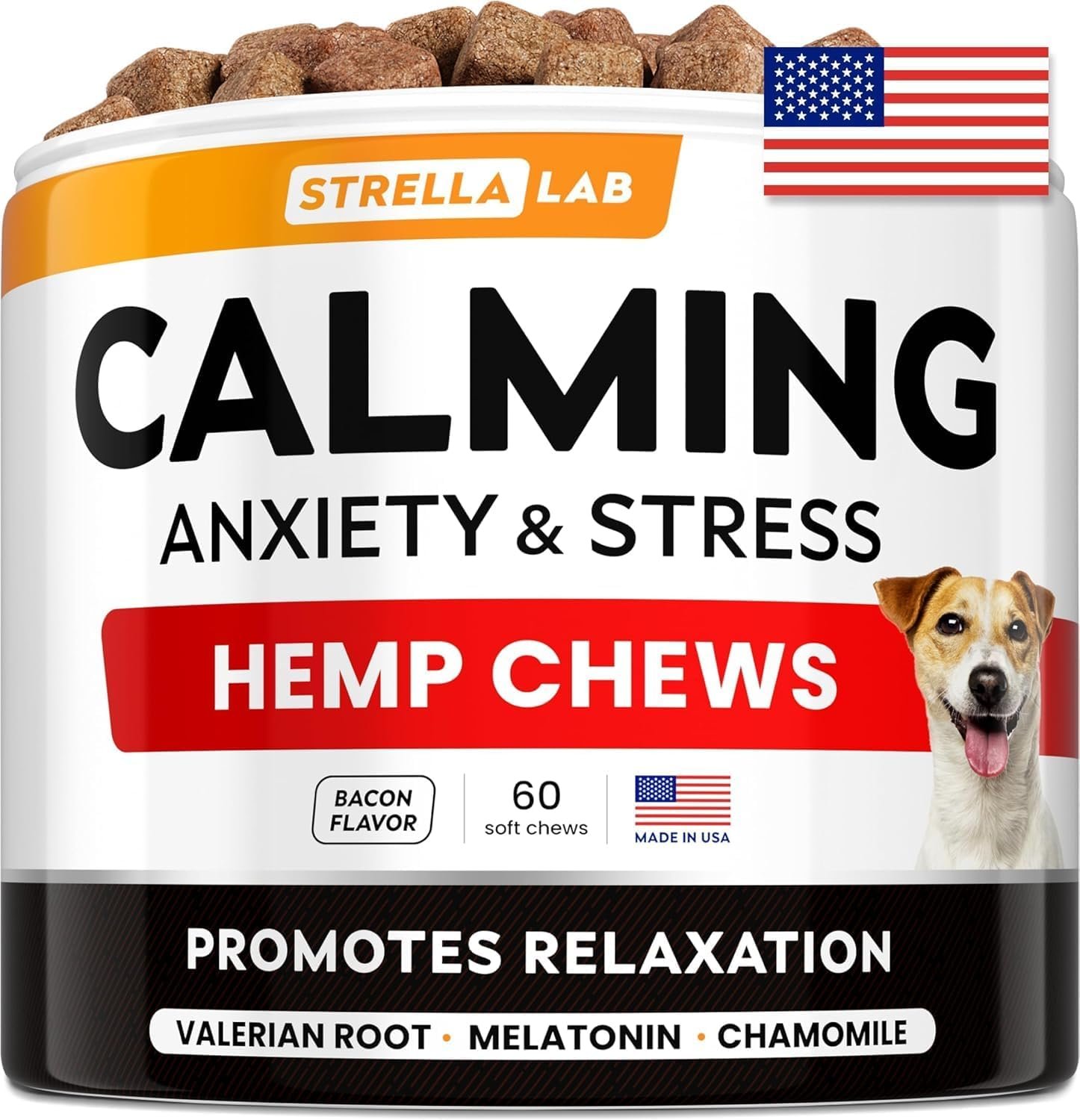 STRELLALAB Hemp Calming Chews for Dogs – Stress, Anxiety Relief Treats STRELLALAB Hemp Calming Chews for Dogs – Stress, Anxiety Relief Treats