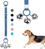 SVD.PET Dog Door Bell with Hanging Ring, Dog Bells to Go Outside for Potty Training, Can Attach to Door Knob or Anywhere Near The Door, Height Adjustable, Loud Jingle Bells for Puppies (Navy Blue)
