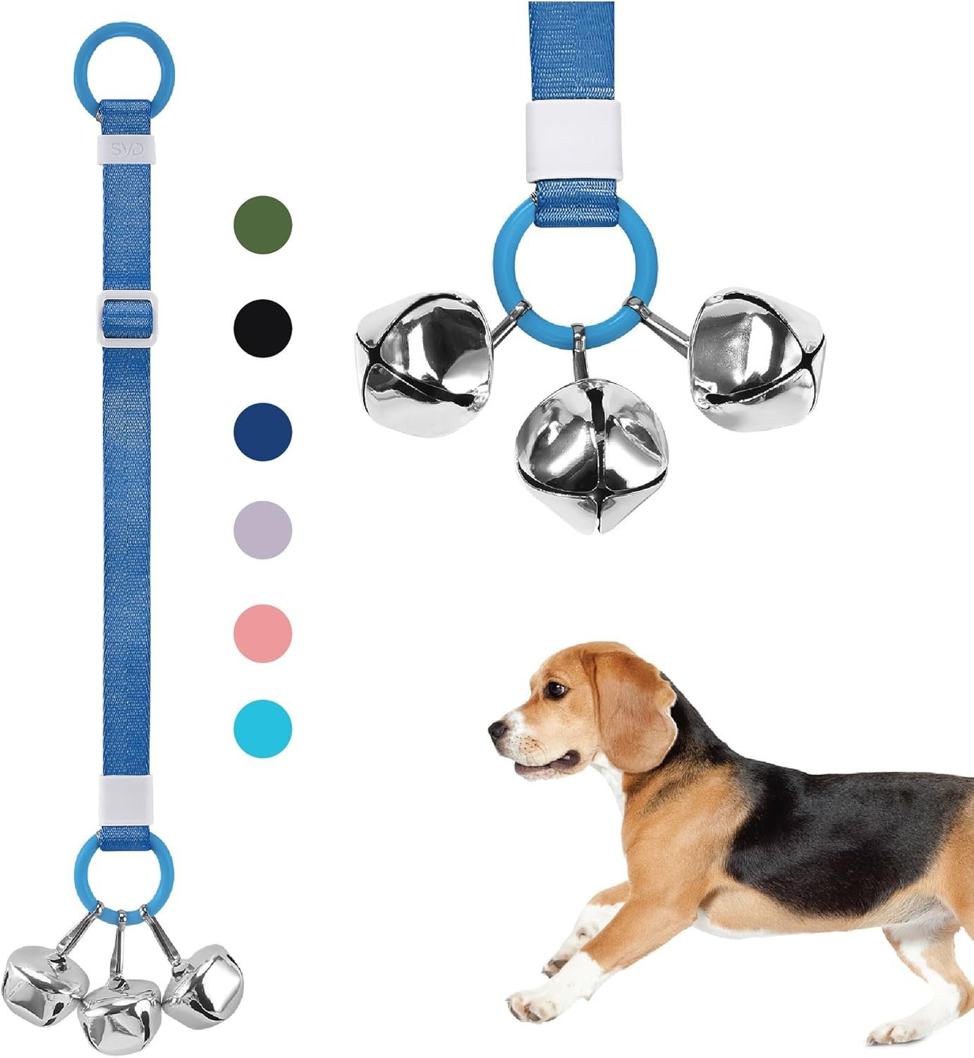 SVD.PET Dog Door Bell with Hanging Ring, Dog Bells to Go Outside for Potty Training, Can Attach to Door Knob or Anywhere Near The Door, Height Adjustable, Loud Jingle Bells for Puppies (Navy Blue) SVD.PET Dog Door Bell with Hanging Ring, Dog Bells to Go Outside for Potty Training, Can Attach to Door Knob or Anywhere Near The Door, Height Adjustable, Loud Jingle Bells for Puppies (Navy Blue)