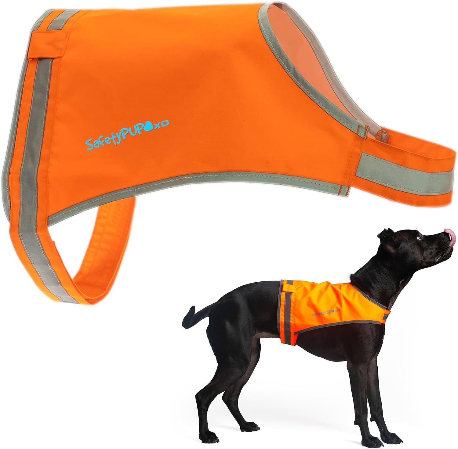 SafetyPUP XD Lite Blaze Orange Reflective Dog Vest – High Visibility Hunting & Safety Vest with Lightweight Mid-Back Coverage. Apparel Gear for Small Medium and Large Breeds SafetyPUP XD Lite Blaze Orange Reflective Dog Vest – High Visibility Hunting & Safety Vest with Lightweight Mid-Back Coverage. Apparel Gear for Small Medium and Large Breeds