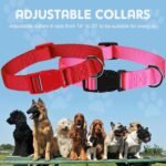 Sanwuta 18 Pcs Dog Collars Bulk Large Medium Adjustable Dog Collars 9 Colors Nylon Soft Heavy Duty Pet Collar with Buckle(Medium,Dark Color) - Image 2