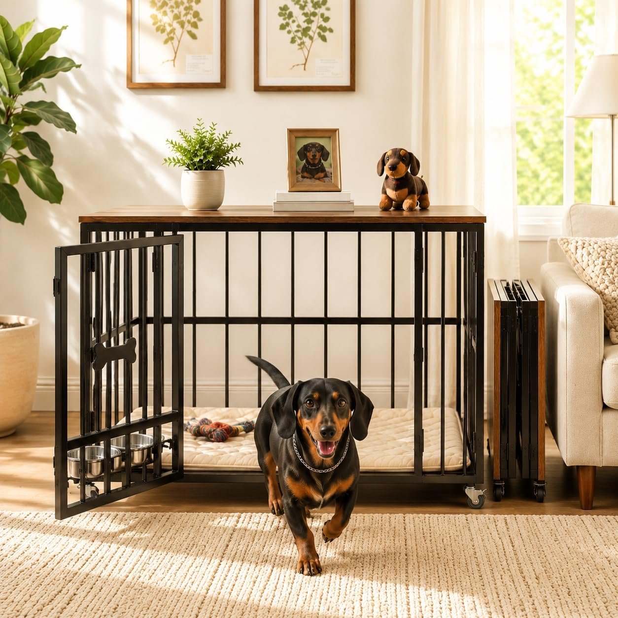 Seang 31” Collapsible Dog Crate Furniture, Dog Kennel for Small/Medium Dog Seang 31” Collapsible Dog Crate Furniture, Dog Kennel for Small/Medium Dog