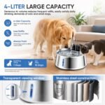 Selene Wireless Dog Water Fountain, 4L Stainless Steel Dog Water Fountain with Visual Water Level, Super Quiet Dog Water Bowl, 5-Stage Filtration Pet Water Dispenser, Easy to Clean - 4L - Image 2