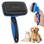 Self-Cleaning Dog Brush for Shedding, Slicker Brush & Grooming Tool