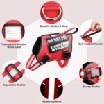 Service Dog Harness and Leash Set, Training Dog Vest with 10 Dog Patches, Emotional Support Therapy Dog Vest Harness for Small Medium Large and Extra Large Dogs(Red, S) - Image 2