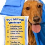 Shammy Dog Towel for Drying Dogs Large, 34x26in, Ultra Absorbent, 1 Pack