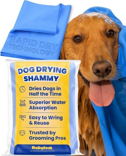 Shammy Dog Towel for Drying Dogs Large, 34x26in, Ultra Absorbent, 1 Pack