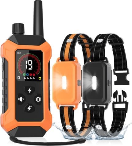 Shock Collar for 2 Dogs with Light Waterproof 2 Pack Remote Training Collar