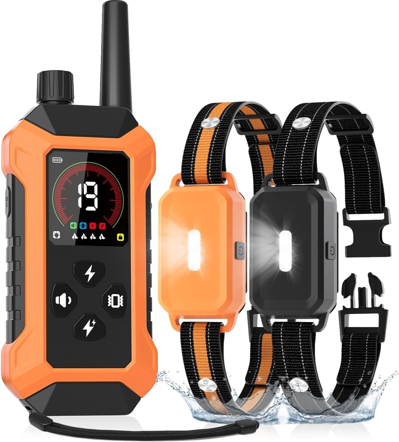 Shock Collar for 2 Dogs with Light Waterproof 2 Pack Remote Training Collar Shock Collar for 2 Dogs with Light Waterproof 2 Pack Remote Training Collar
