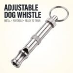 Silver Adjustable Ultrasonic Dog Whistle,Portable Whistle Pet Whistle Supersonic Whistle Dog Whistles for Pet Training,Training and Behavior Aids, Portable Pet Training Aid