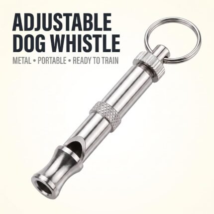 Silver Adjustable Ultrasonic Dog Whistle,Portable Whistle Pet Whistle Supersonic Whistle Dog Whistles for Pet Training,Training and Behavior Aids, Portable Pet Training Aid