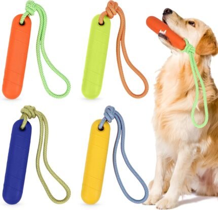 Skylety 4 Pack Floating Dog Toy with Rope Handle