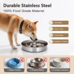 Slow Feeder Dog Bowl, 2 Cups Stainless Steel Heavy Duty Bowl Non-Slip Base - Image 2