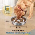 Slow Feeder Dog Bowls, 304 Stainless Steel Slow Feeder Bowl, 5 Cups - Image 2