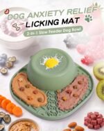 Slow Feeder Dog Bowls, Dog Lick Bowl with Rolling Ball (Green) - Image 2