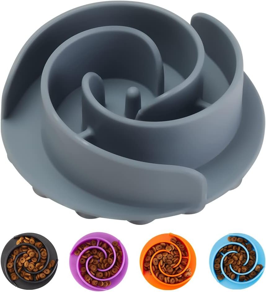 Slow Feeder Dog Bowls Insert, Animire Soft Silicone Slow Eating Dog Food Bowl for Small, Medium and Large Dogs, Compatible with Regular and Elevated Bowls Slow Feeder Dog Bowls Insert, Animire Soft Silicone Slow Eating Dog Food Bowl for Small, Medium and Large Dogs, Compatible with Regular and Elevated Bowls