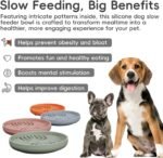 Slow Feeder Dog Bowls, Silicone Slow Feeder for Dogs & Puppies, Dog Puzzle Bowl with Suction Cup for Anxiety Relief, Slow Eating, Dishwasher Fit, for All Breed, Grey - Image 2