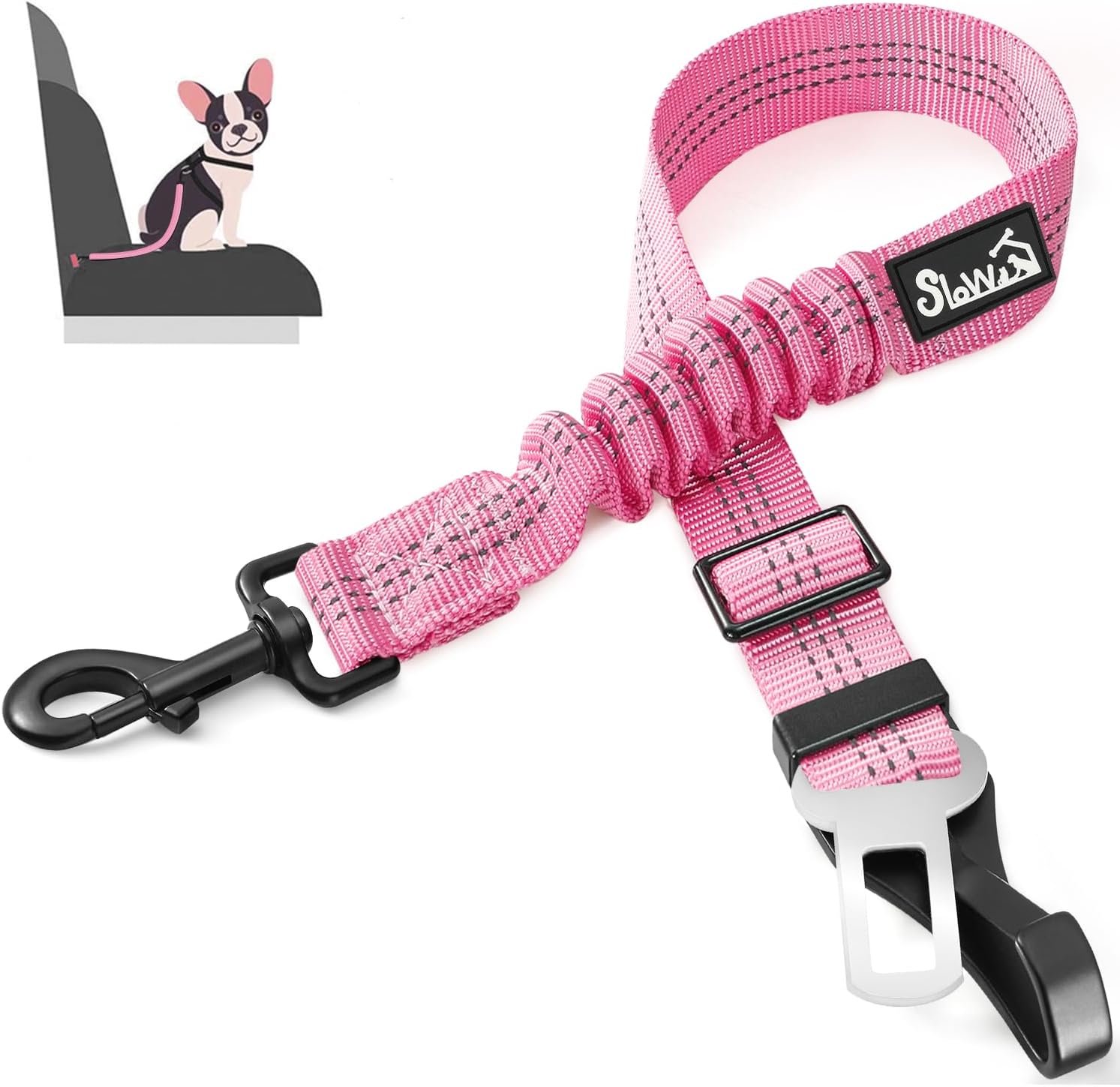 SlowTon Dog Car Seat Belt, 3 in 1 Latch Bar Attachment Dog Safety Seatbelt SlowTon Dog Car Seat Belt, 3 in 1 Latch Bar Attachment Dog Safety Seatbelt