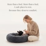 Small Calming Dogs Bed for Small Dogs Anti-Anxiety Machine Washable Fluffy Luxury Anti-Slip Waterproof Mute Base Warming Cozy Soft Pet Puppy Round Bed - Image 2