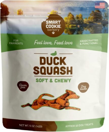 Smart Cookie Healthy Soft Dog Treats – Duck & Squash – Grain Free Limited Ingredient Training Treats for Dogs with Sensitive Stomach & Allergies, Natural Novel Protein, Made in the USA (5oz.)