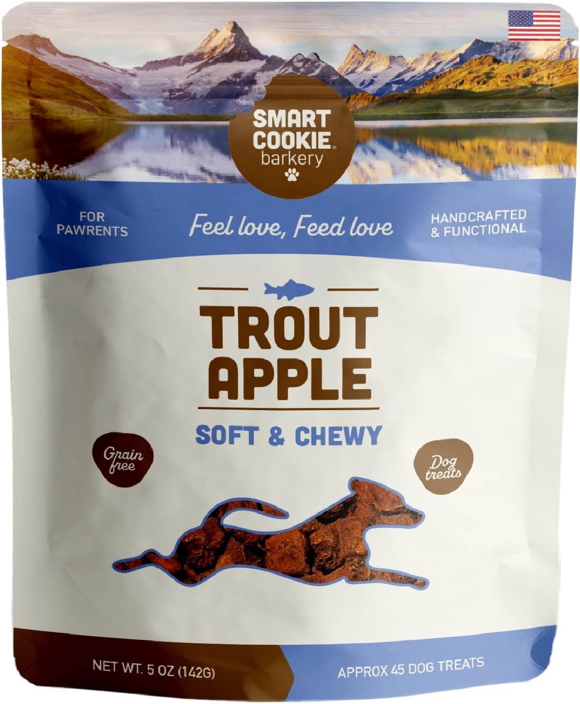 Smart Cookie Healthy Soft Dog Treats – Trout & Apple – Grain Free Limited Ingredient Training Treats for Dogs with Sensitive Stomach & Allergies, Natural Novel Protein, Made in the USA (5oz.) Smart Cookie Healthy Soft Dog Treats – Trout & Apple – Grain Free Limited Ingredient Training Treats for Dogs with Sensitive Stomach & Allergies, Natural Novel Protein, Made in the USA (5oz.)