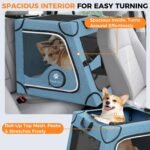 Snagle Paw Portable Dog Crate for Car Travel,Metal Frame Pet Crate,Pet Carrier for Car Back Seat Secures with Headrest Strap and Seatbelt,M - Image 2